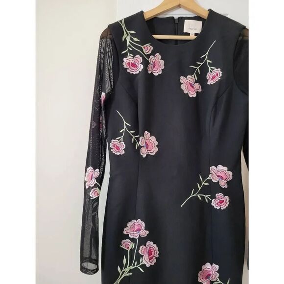 Cinq a sept Anna Floral Mesh Dress in Black Multi 8 Nwt $595 - Picture 3 of 8
